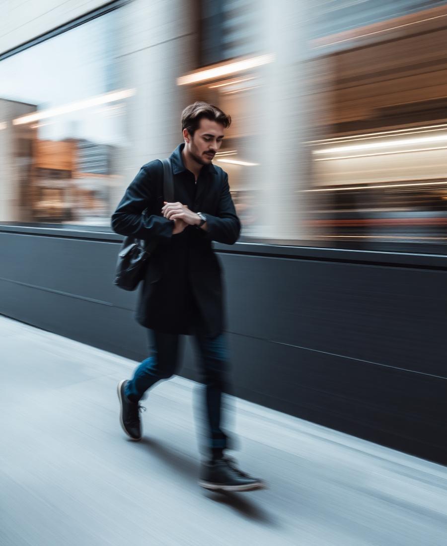 Persona che corre al prossimo obiettivo