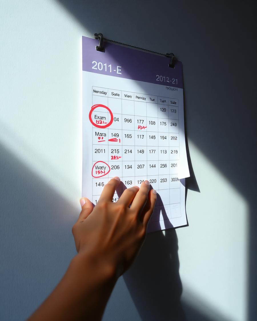 Calendario con esame rimandato